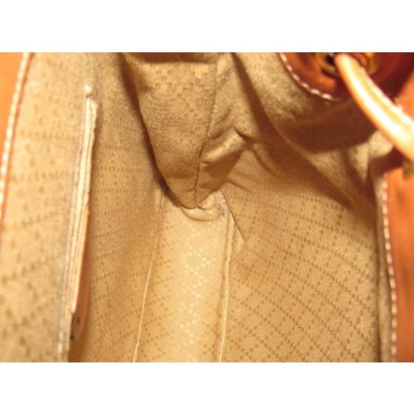 Gucci Drawstring Top Bamboo Line Bamboo Handle And Straps Brown Leather Backpack - Picture 8 of 12